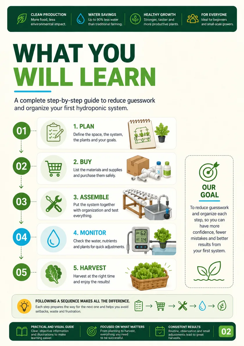 Steps covered in the Hydroponics in Practice guide