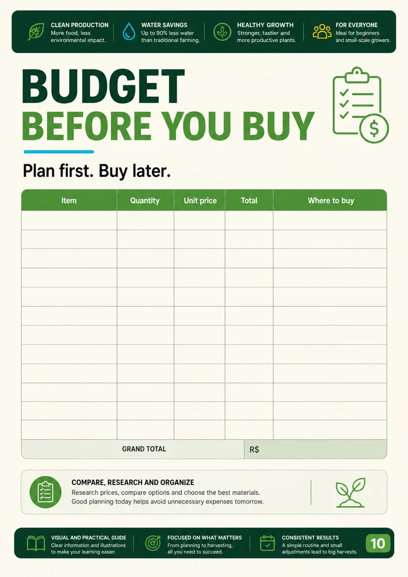 Budget worksheet to fill in before you buy